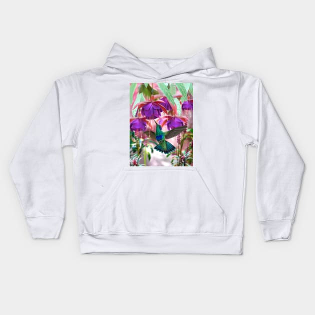 Hummingbird Kids Hoodie by David Penfound Artworks